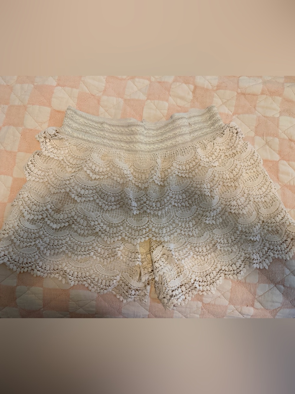Women’s Crochet blummer style Lace Cream Shorts